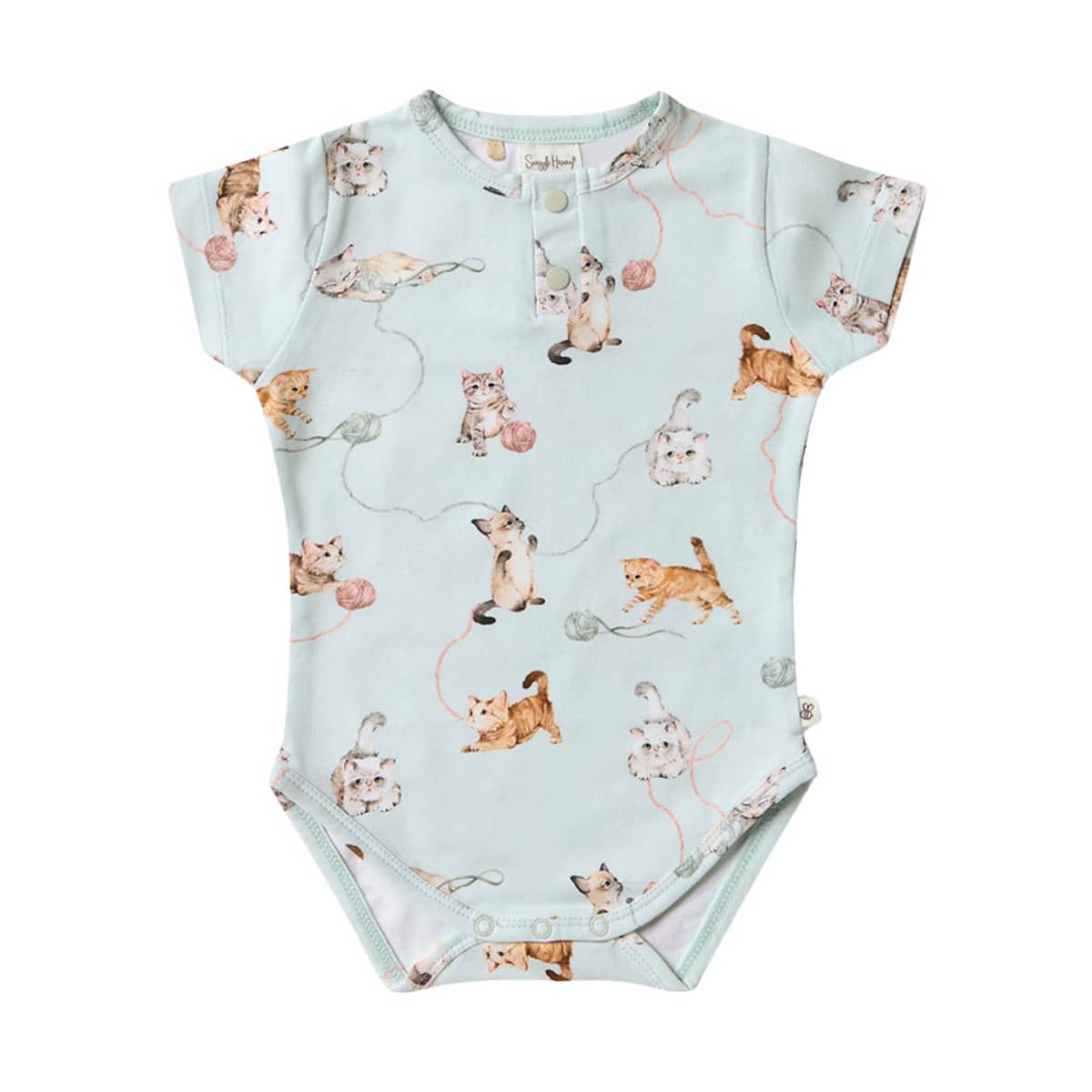 Snuggle Hunny Short Sleeve Bodysuit - Kittens