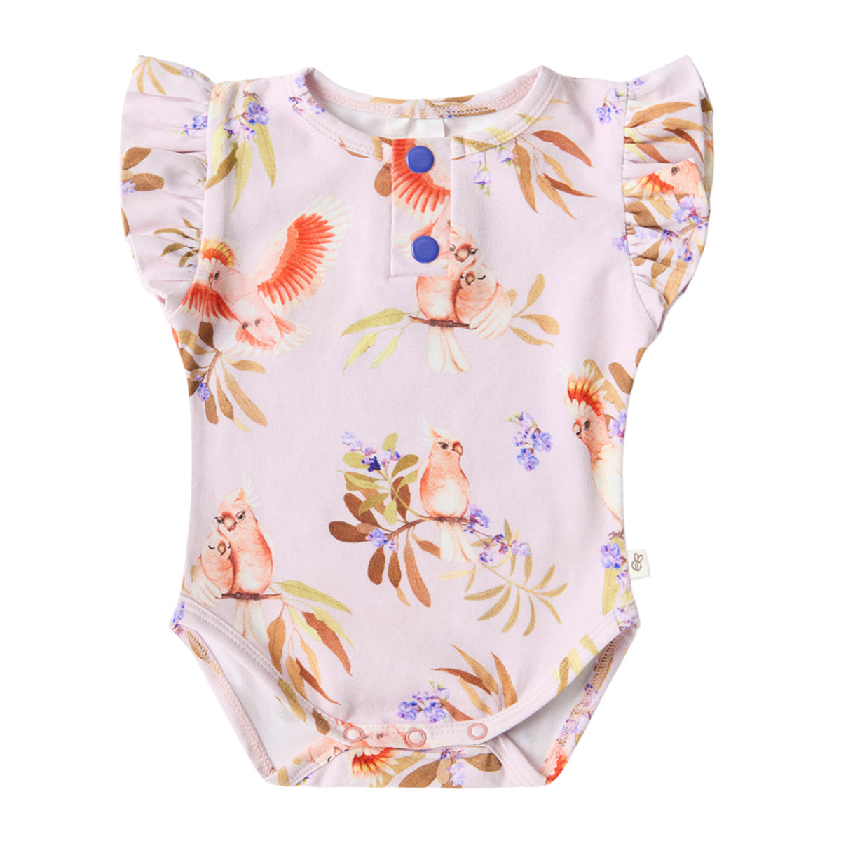 Snuggle Hunny Short Sleeve Bodysuit - Major Mitchell Organic