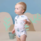 Snuggle Hunny Short Sleeve Bodysuit - Ocean Organic