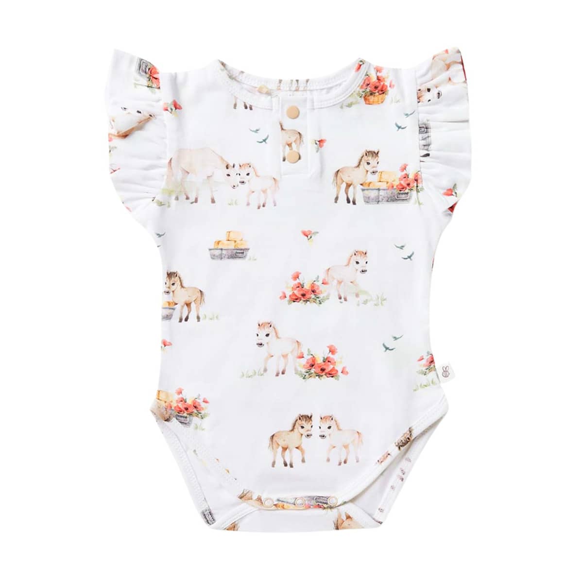 Snuggle Hunny Short Sleeve Bodysuit - Pony Pals Organic