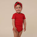 Snuggle Hunny Short Sleeve Bodysuit - Red Organic