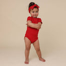 Snuggle Hunny Short Sleeve Bodysuit - Red Organic