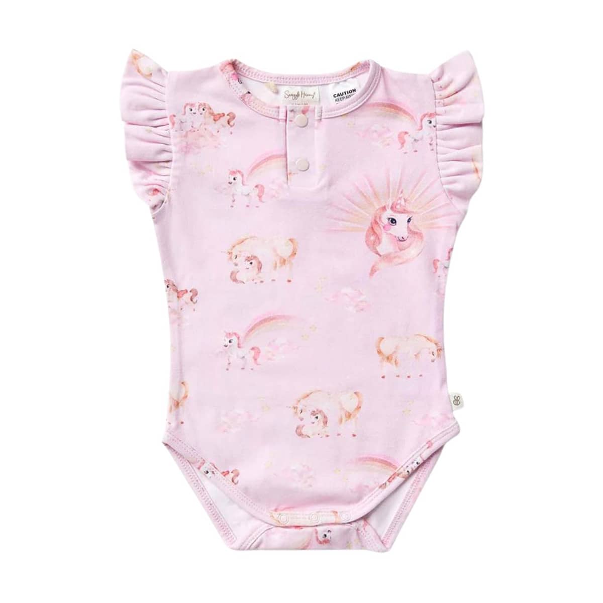 Snuggle Hunny Short Sleeve Bodysuit - Unicorn Organic