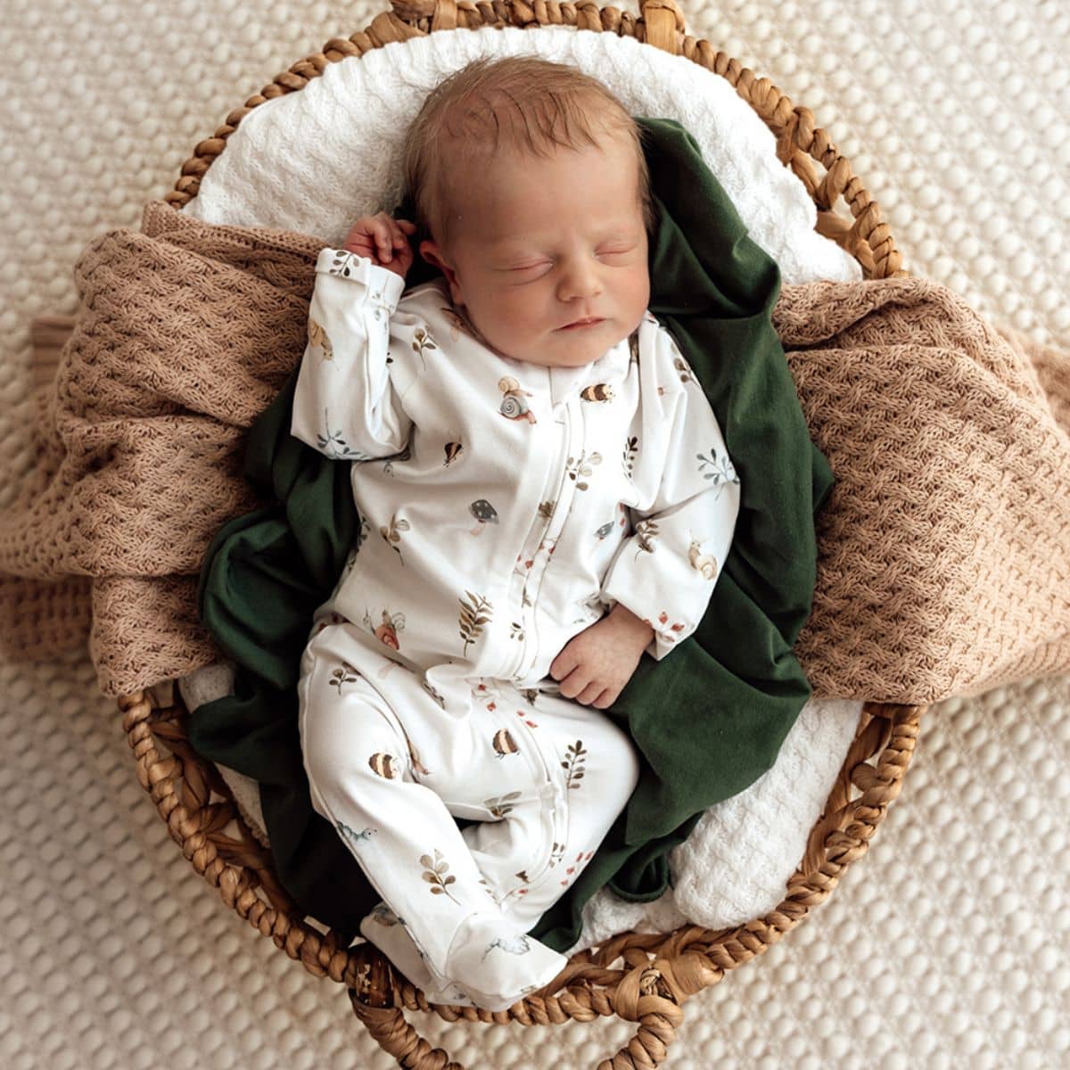 Snuggle Hunny Snuggle Sleepsuit Zip Footie - Garden Friends Organic