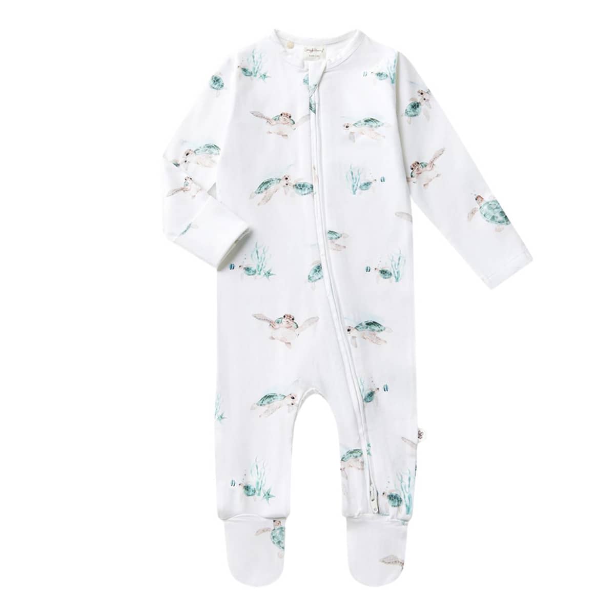 Snuggle Hunny Snuggle Sleepsuit Zip Footie - Turtle Organic