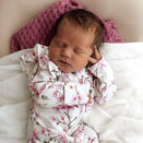 Snuggle Hunny Snuggle Sleepsuit Zip Footie with Frill - Cherry Blossom Organic