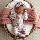 Snuggle Hunny Snuggle Sleepsuit Zip Footie with Frill - Cherry Blossom Organic