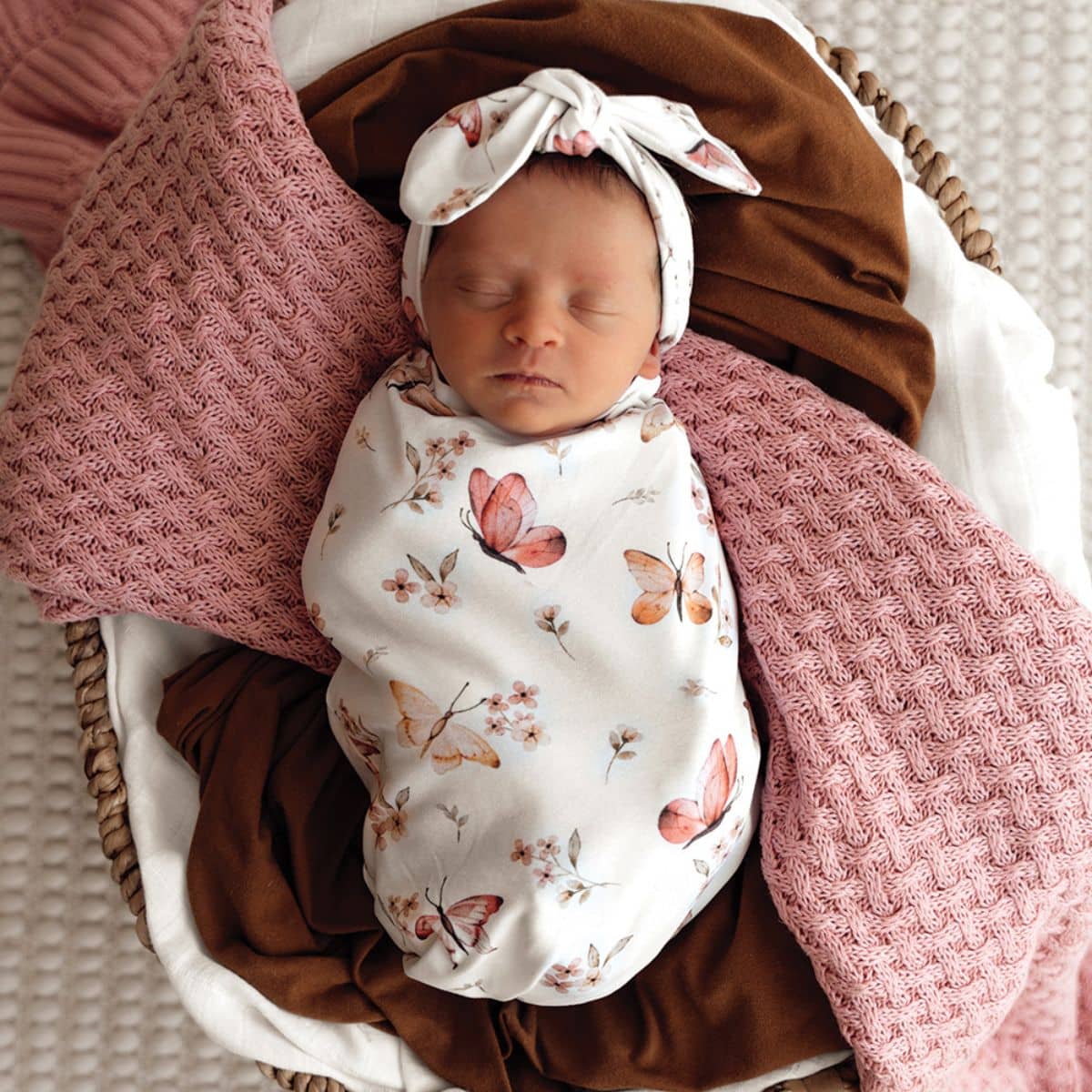 Snuggle Hunny Snuggle Swaddle Sack with Matching Headwear - Butterfly Organic