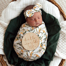 Snuggle Hunny Snuggle Swaddle Sack with Matching Headwear - Golden Wattle Organic