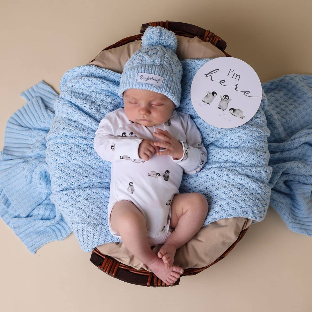 Snuggle Hunny Organic Knit Beanie - Baby Blue