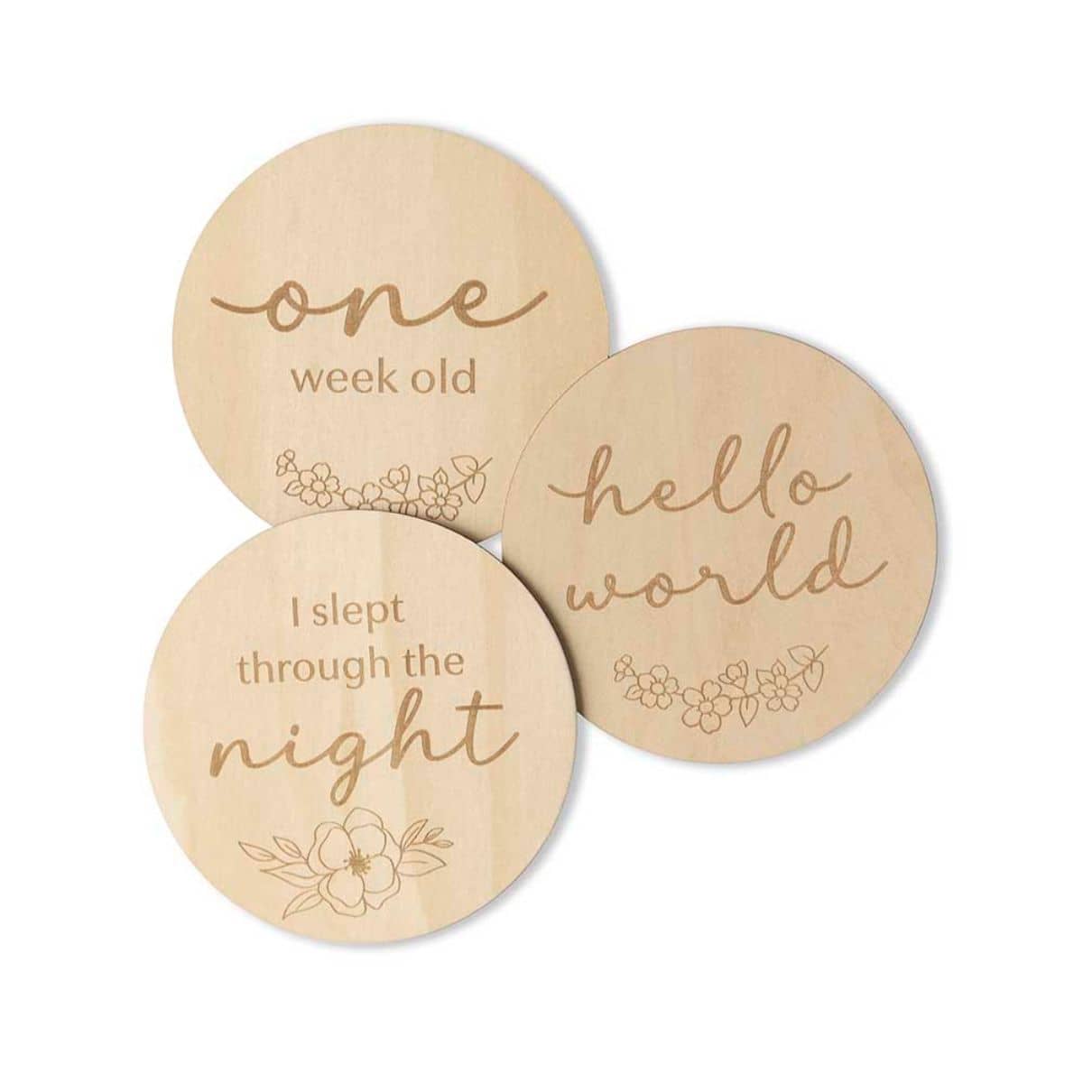 Snuggle Hunny Wooden Milestone Cards - Floral