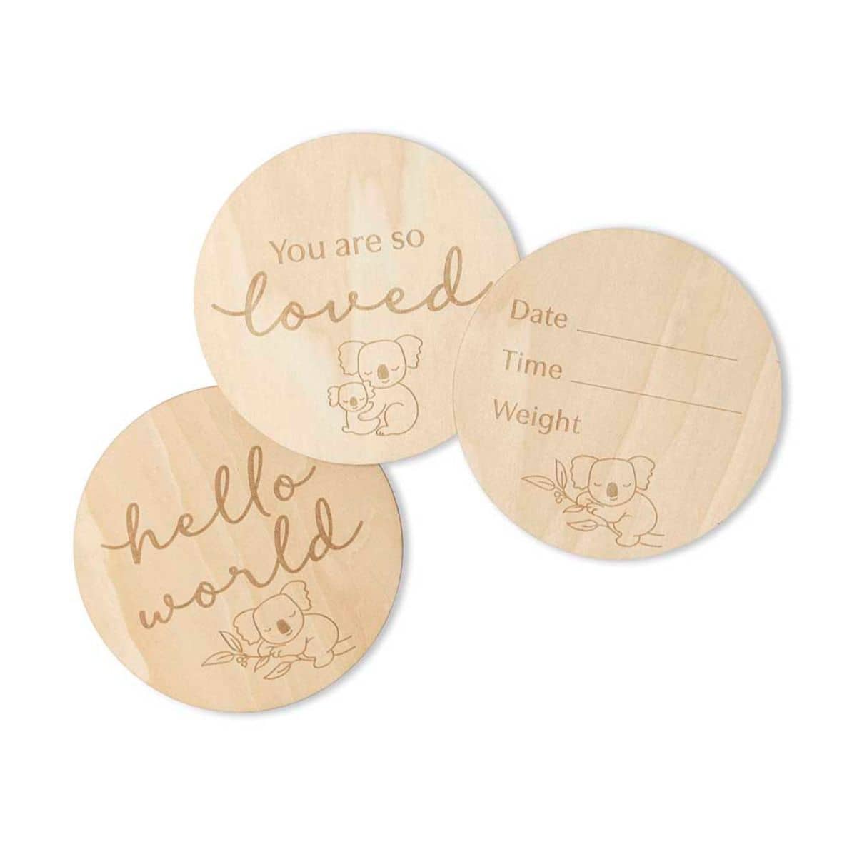 Snuggle Hunny Wooden Milestone Cards - Koala