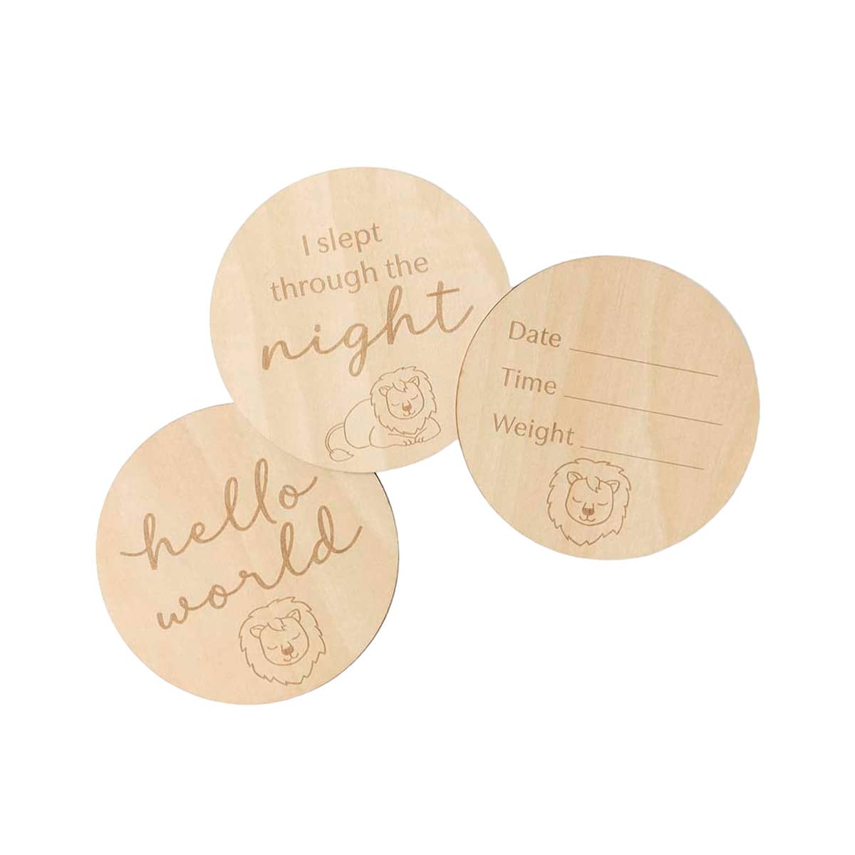 Snuggle Hunny Wooden Milestone Cards - Lion