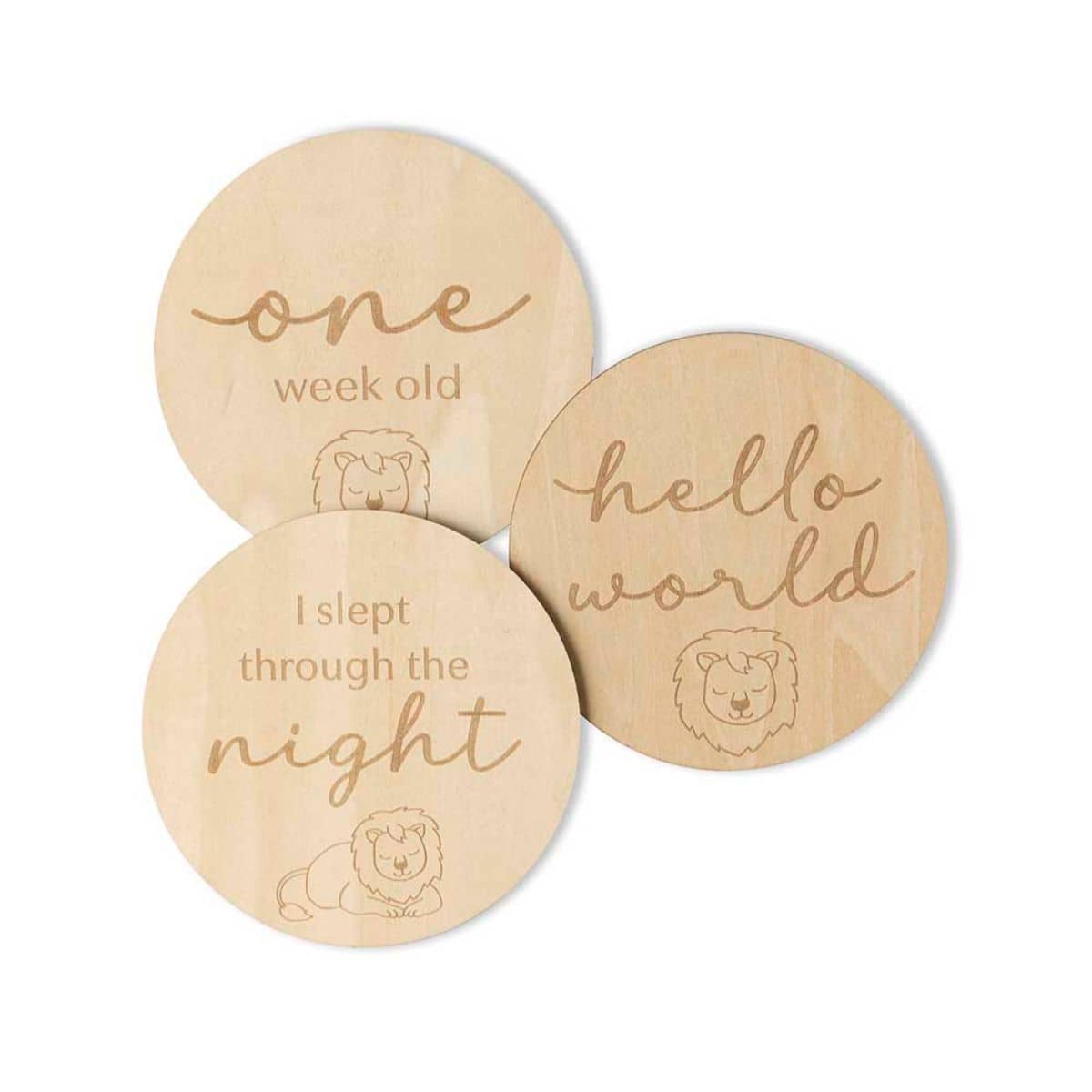 Snuggle Hunny Wooden Milestone Cards - Lion