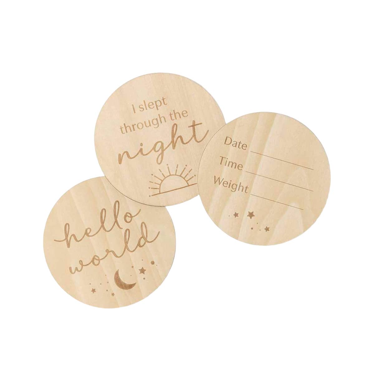 Snuggle Hunny Wooden Milestone Cards - Sun and Moon