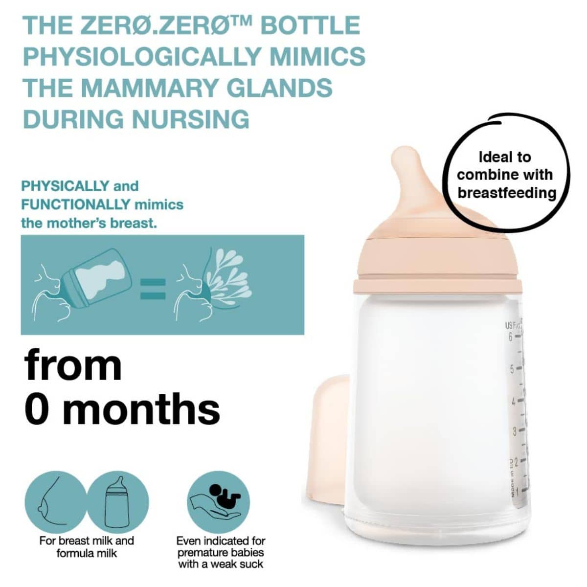 Suavinex Zero Zero Anti Colic Bottle - 180ml