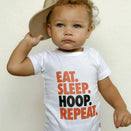 The Little Homie Short Sleeve Bodysuit - Eat, Sleep, Hoop, Repeat