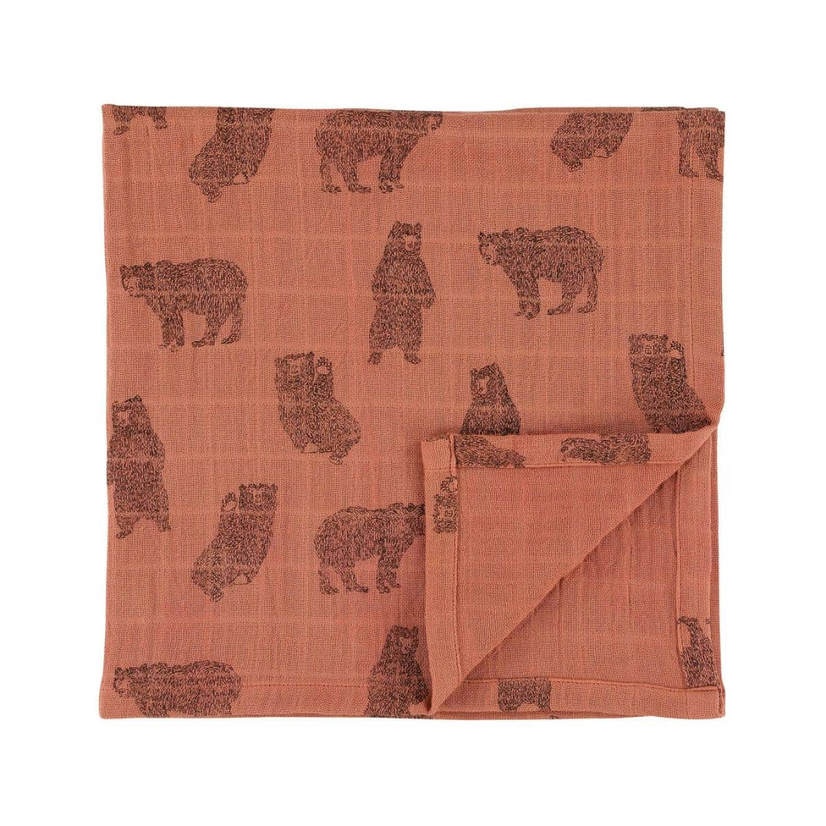 Trixie Muslin Cloth Twin Pack - Brave Bear