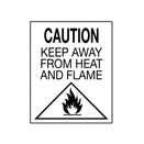 Fire Hazard Labelling - CAUTION: KEEP AWAY FROM HEAT AND FLAME