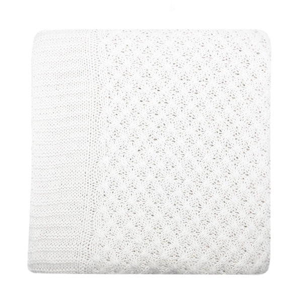 Snuggle Hunny Kids Diamond Knit Baby Blanket - White