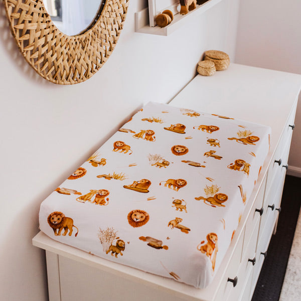 Snuggle Hunny Kids Fitted Bassinet Sheet and Change Pad Cover - Lion