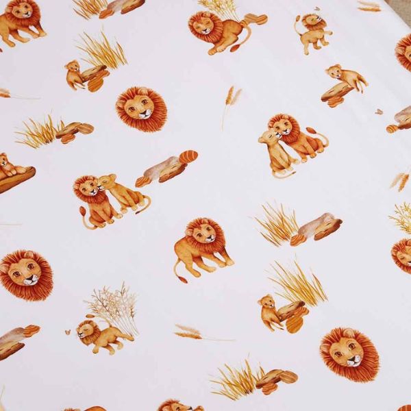 Snuggle Hunny Kids Fitted Bassinet Sheet and Change Pad Cover - Lion